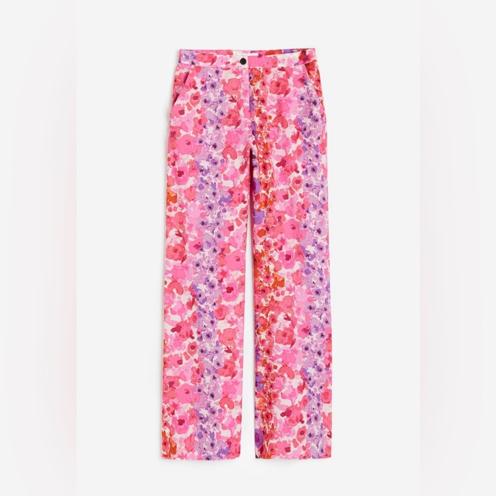 H&M Pink Floral Dress Pants